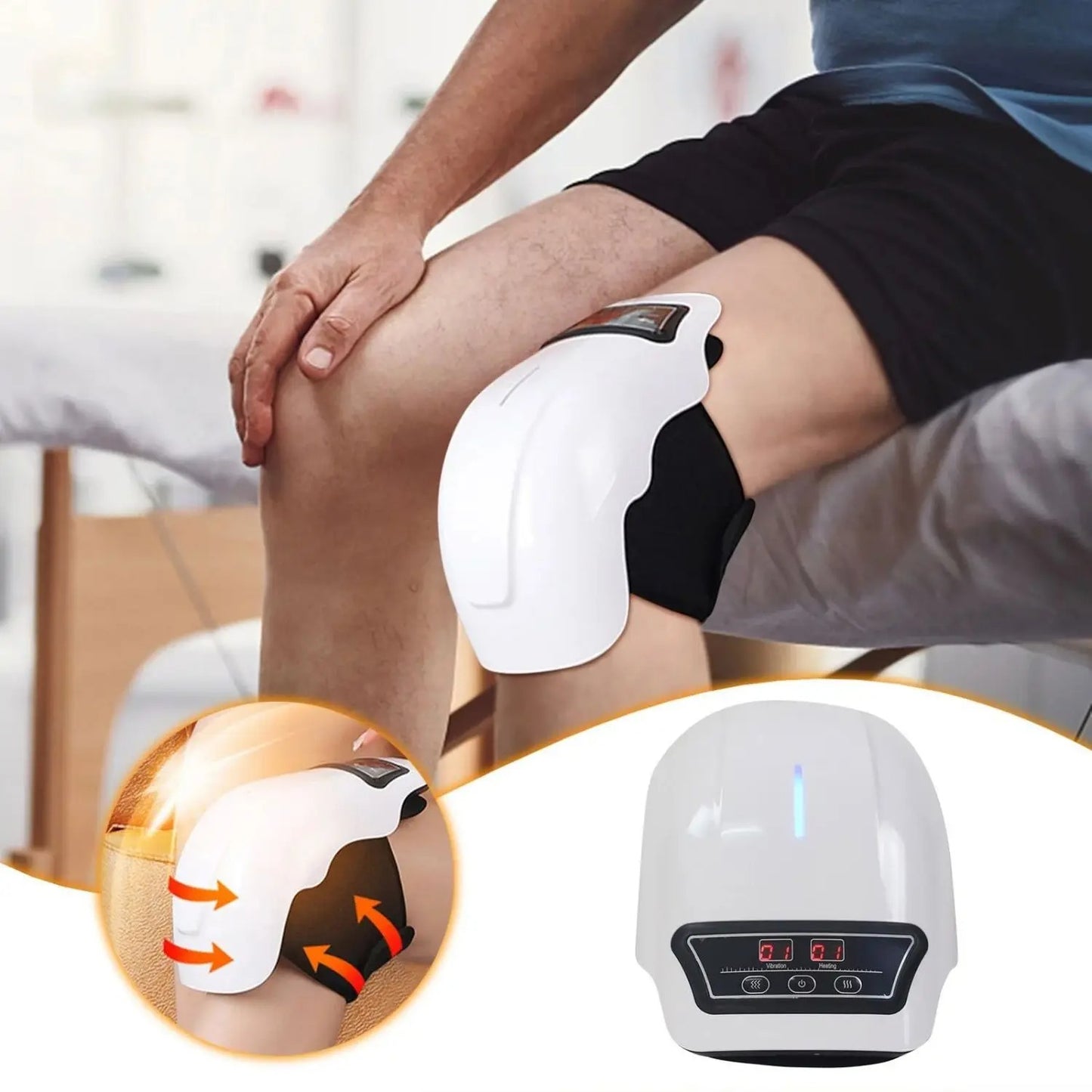 Wireless Heated Knee Massager with Vibration & Hot Compress