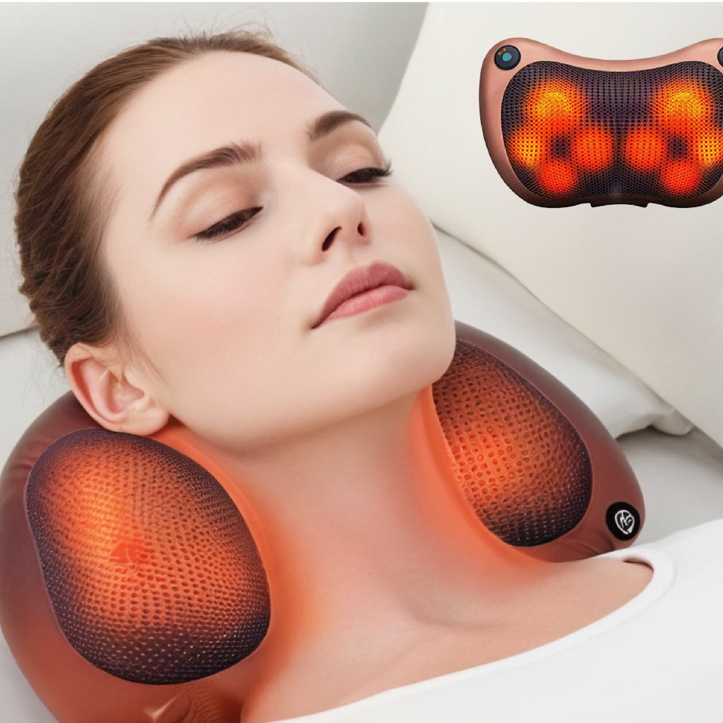 Shiatsu Massage Pillow – 3-Speed Electric Cushion with Heat Function